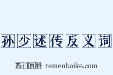 孙少述传反义词是什么意思的图片